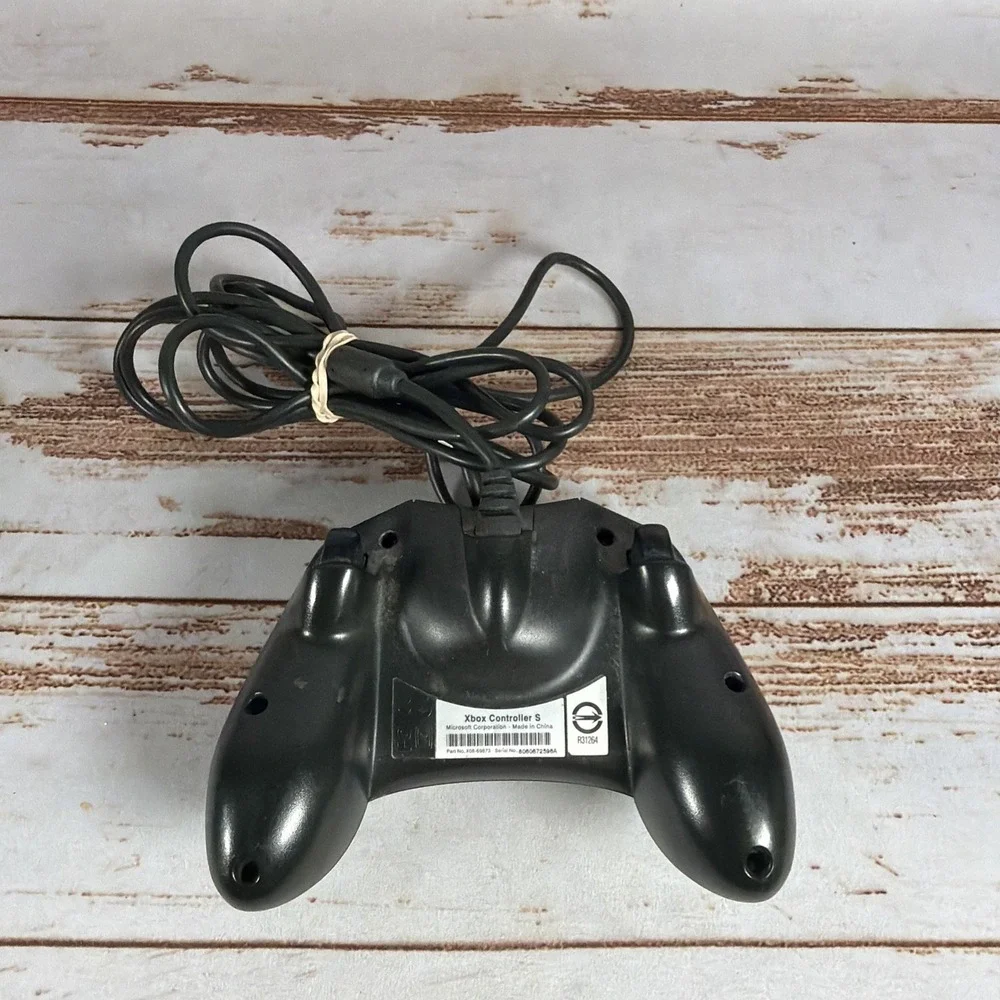Original Xbox OEM S Type Controller Black Cable Missing USB Breakaway Dongle